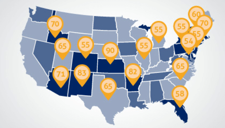 US Map with HERS Scores